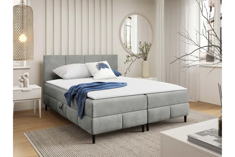 Celestine Förvaringssäng 120x200 cm - Grå - Products - Möbler - Säng - Komplett sängpaket