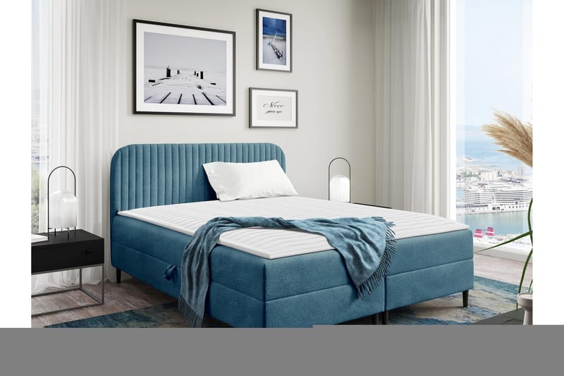 Celestine Förvaringssäng 160x200 cm, Blå