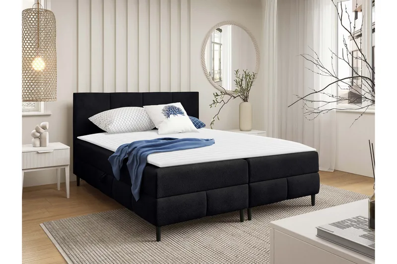 Celestine Förvaringssäng 160x200 cm - Svart - Products - Möbler - Säng - Komplett sängpaket