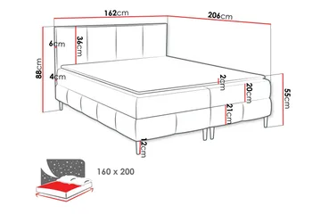 Celestine Förvaringssäng 160x200 cm - Svart - Products - Möbler - Säng - Komplett sängpaket