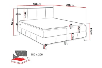 Celestine Förvaringssäng 180x200 cm - Grå - Products - Möbler - Säng - Komplett sängpaket