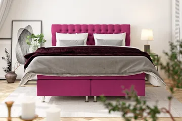 Celine Kontinentalsäng 120x200cm - Rosa/Sammet - Products - Möbler - Säng - Kontinentalsäng