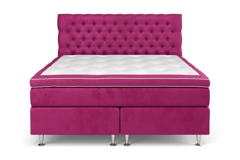 Celine Kontinentalsäng 160x200cm, Rosa/Sammet