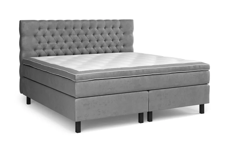 Celine Sängpaket 210x210cm - Grå/Sammet - Products - Möbler - Säng - Kontinentalsäng