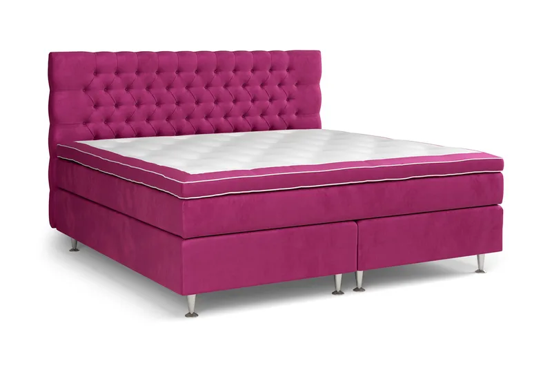 Celine Sängpaket 210x210cm - Rosa/Sammet - Products - Möbler - Säng - Kontinentalsäng
