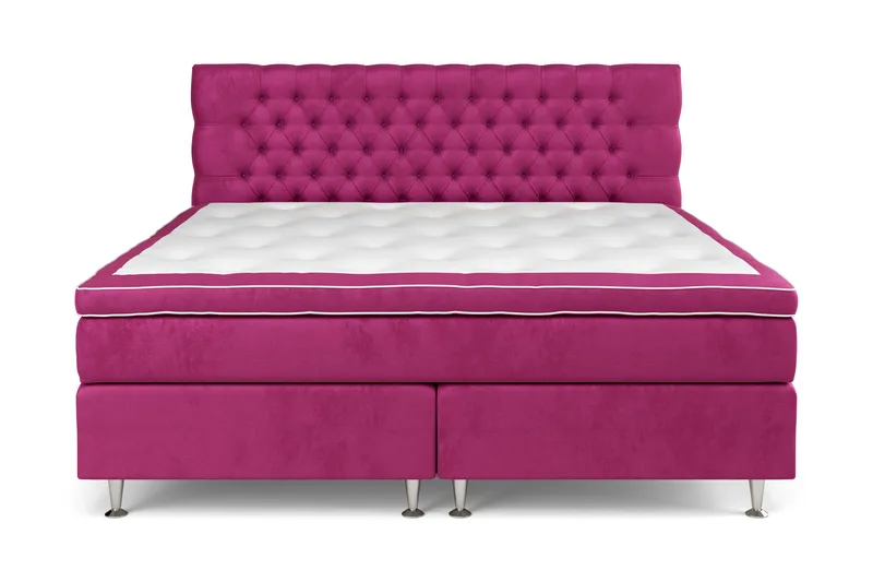 Celine Sängpaket 210x210cm, Rosa/Sammet