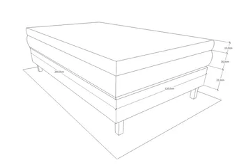 Charleston Kontinentalsäng 120x200 Fast Polyeterskum - Svart - Products - Möbler - Säng - Enkelsäng