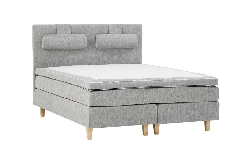 Charleston Kontinentalsäng 160x200 Fast Polyeterskum, Ljusgrå