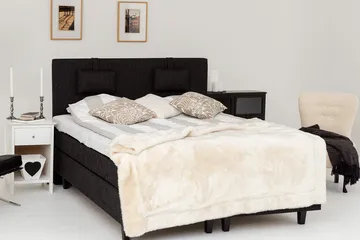 Charleston Kontinentalsäng 160x200 Fast Polyeterskum - Svart - Products - Möbler - Säng - Kontinentalsäng