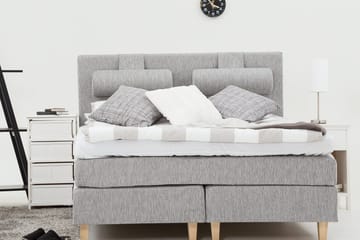 Charleston Kontinentalsäng 180x200 Fast Polyeterskum - Ljusgrå - Products - Möbler - Säng - Kontinentalsäng