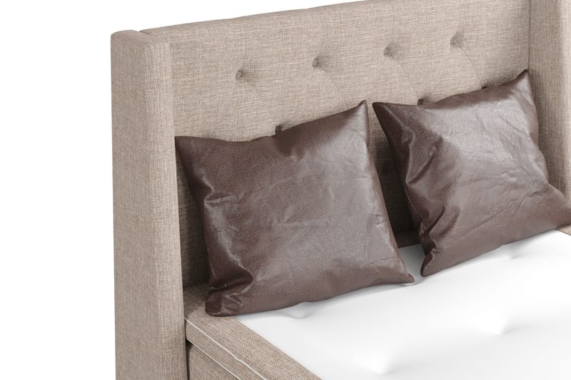 Cuba Sängpaket 140x200 med Två Bruna Kuddar - (+Fler val) Beige/Brun - Products - Möbler - Säng - Kontinentalsäng
