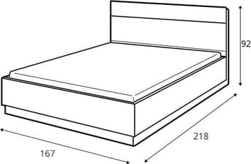 Dentro säng med förvaring 160 x 200 cm - Vit/ek - Vit/stirling ek - Products - Möbler - Säng - Säng med förvaring