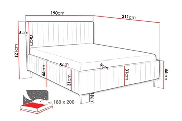 Desio Förvaringssäng 180x200 cm - Beige - Products - Möbler - Säng - Säng med förvaring