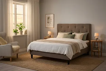Dream Komplett Sängpaket 150x200 cm Assymetriska knappar - Brun - Products - Möbler - Säng - Kontinentalsäng