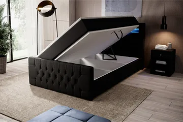 Franco Sängpaket med förvaring 120x200 LED-belysning - 120x200 Svart (+Fler val) - Products - Möbler - Säng - Säng med förvaring