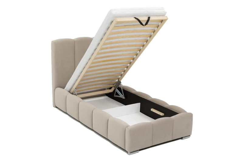 Gioia Sängram med Förvaring 90x200 cm - Grå - Products - Möbler - Säng - Sängram & sängstomme