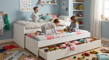 Granvik Sängram 90x200 cm utdragbar med extrasäng och förvaring inklusive 2 madrasser - Vit - Products - Möbler - Säng - Sängram & sängstomme