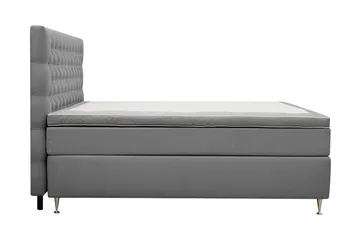 Hilton Lyx Komplett Sängpaket 160x200 cm Kontinentalsäng med knappad sänggavel i sammet - Ljusgrå / Sammet - Products - Möbler - Säng - Kontinentalsäng