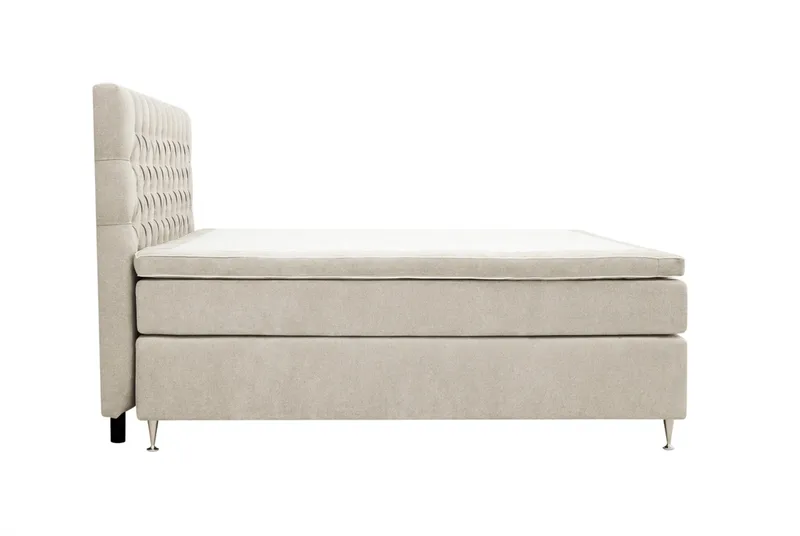 Hilton Lyx Komplett Sängpaket 180x200 cm Kontinentalsäng med knappad sänggavel i chenille - Beige - Products - Möbler - Säng - Kontinentalsäng