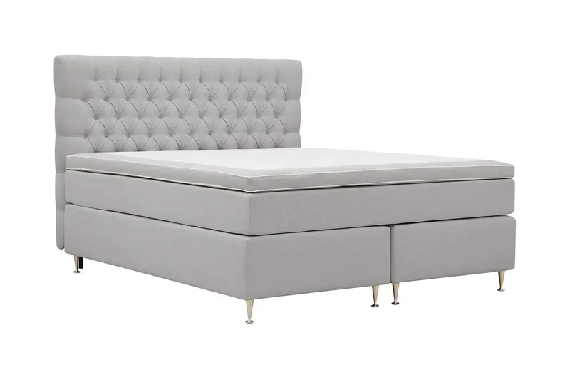 HVILA Lyx Komplett Sängpaket 160x200 cm Kontinentalsäng med knappad sänggavel - Grå - Products - Möbler - Säng - Kontinentalsäng