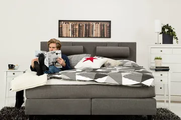 James Kontinentalsäng 160x200 cm - Ljusgrå - Products - Möbler - Säng - Kontinentalsäng