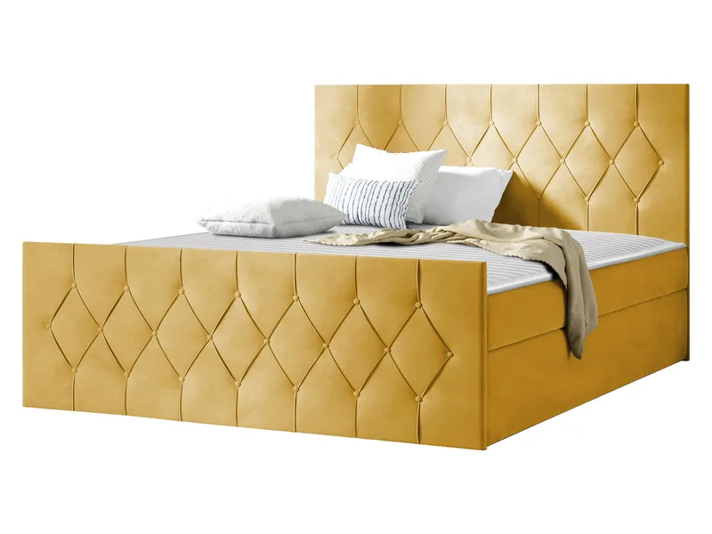 Jitendra Sängpaket Kontinentalsäng 140x200 cm med Förvaring, Gul