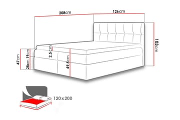 Kramvik Kontinentalsäng 120x200 - Beige - Products - Möbler - Säng - Säng med förvaring