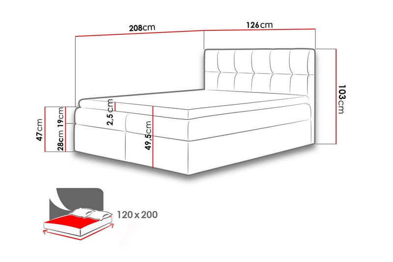 Kramvik Kontinentalsäng 120x200 - Beige - Products - Möbler - Säng - Säng med förvaring