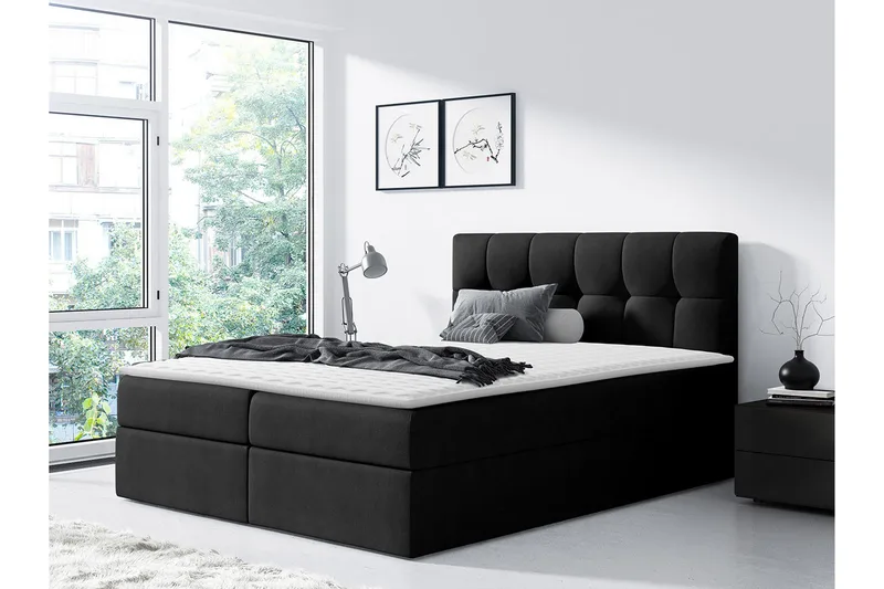 Kramvik Kontinentalsäng 120x200 - Svart - Products - Möbler - Säng - Säng med förvaring