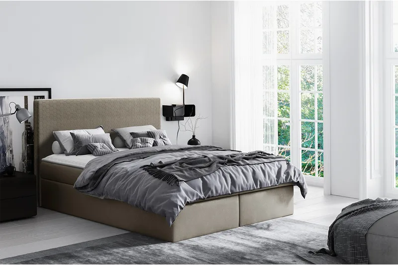 Laargard Kontinentalsäng medFörvaring 140x200 - Beige - Products - Möbler - Säng - Säng med förvaring