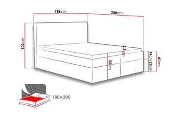 Laargard Kontinentalsäng medFörvaring 180x200 - Grå - Products - Möbler - Säng - Säng med förvaring
