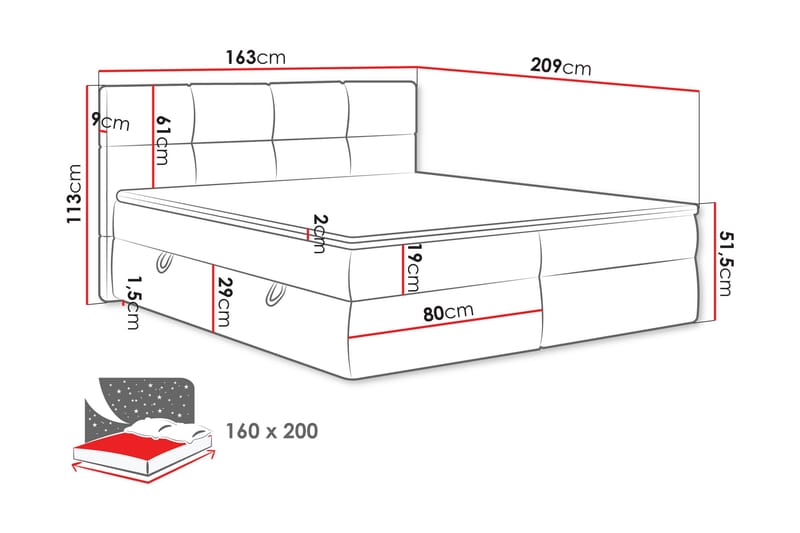 Leckersbo Komplett Sängpaket Kontinentalsäng med förvaring 160x200 cm - Grön - Products - Möbler - Säng - Komplett sängpaket