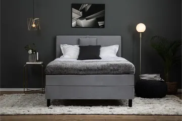 Lucky Komplett Sängpaket 120x200 Polyeter Slät - Nackkudde Liten Mellangrå - Products - Möbler - Säng - Enkelsäng