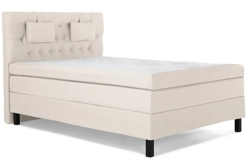 Lucky Komplett Sängpaket 140x200 Latex Diamant Sänggavel - Nackkudde Liten Beige - Products - Möbler - Säng - Kontinentalsäng