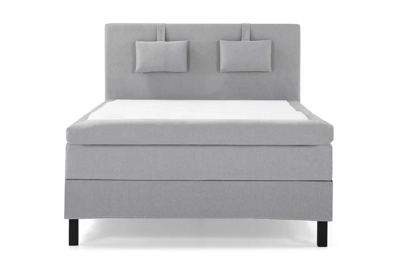 Lucky Komplett Sängpaket 140x200 Latex Slät Sänggavel, Nackkudde Liten Mellangrå