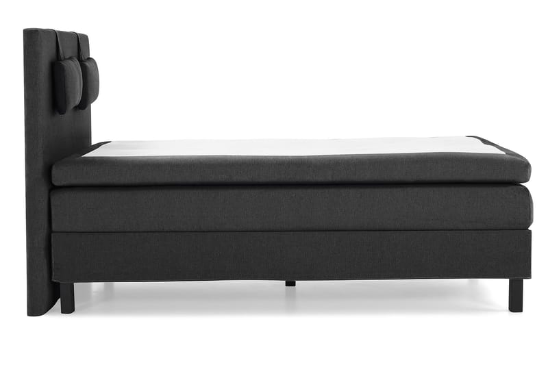 Lucky Komplett Sängpaket 140x200 Memory Slät Sänggavel - Nackkudde Liten Svart/Grå - Products - Möbler - Säng - Kontinentalsäng