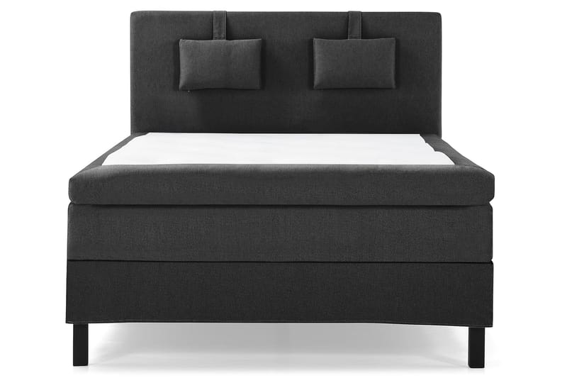 Lucky Komplett Sängpaket 140x200 Memory Slät Sänggavel, Nackkudde Liten Svart/Grå