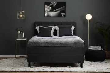 Lucky Komplett Sängpaket 140x200 Polyeter Slät - Svart/Grå - Products - Möbler - Säng - Kontinentalsäng
