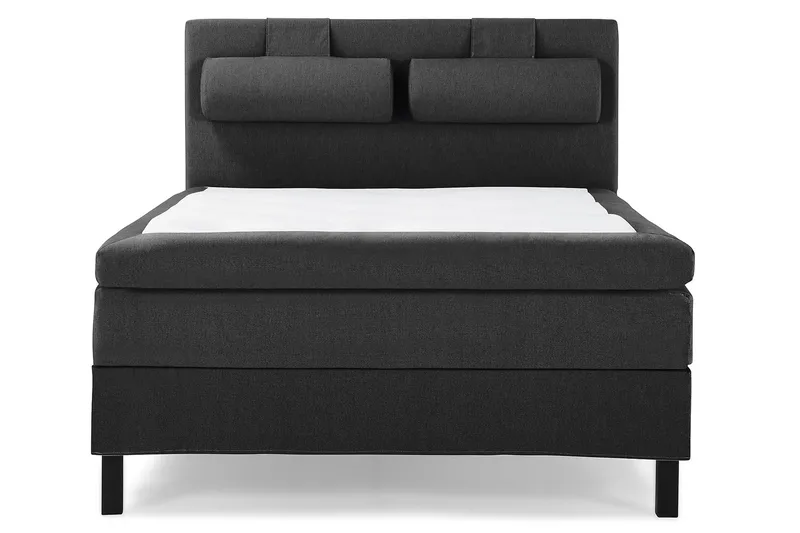 Lucky Komplett Sängpaket 140x200 Polyeter Slät, Nackkudde Stor Svart/Grå