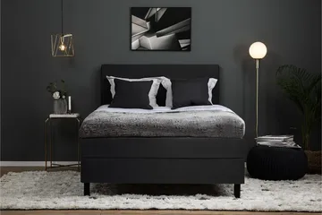 Lucky Komplett Sängpaket 140x200 Polyeter Slät - Nackkudde Stor Svart/Grå - Products - Möbler - Säng - Kontinentalsäng