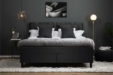 Lucky Komplett Sängpaket 160x200 Latex Diamant - Nackkudde Stor Svart/Grå - Products - Möbler - Säng - Kontinentalsäng