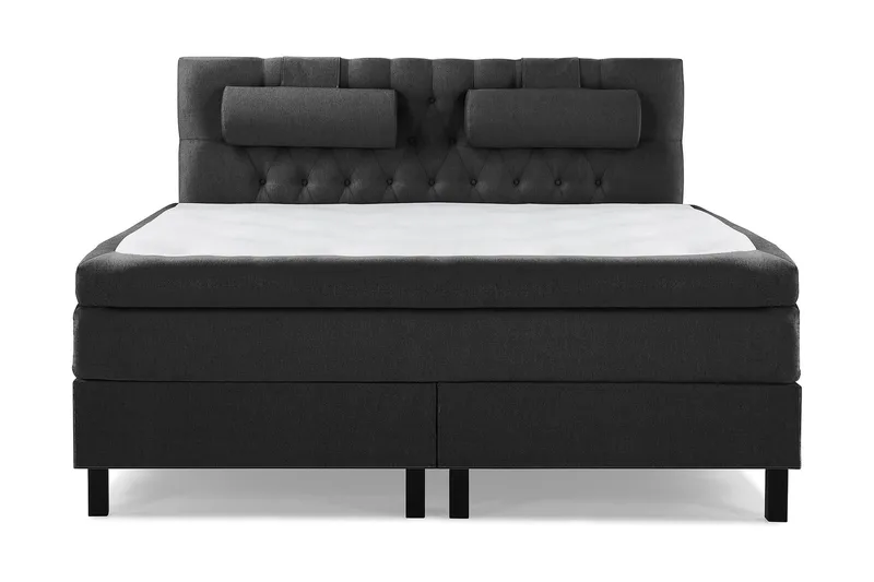 Lucky Komplett Sängpaket 160x200 Latex Diamant, Nackkudde Stor Svart/Grå