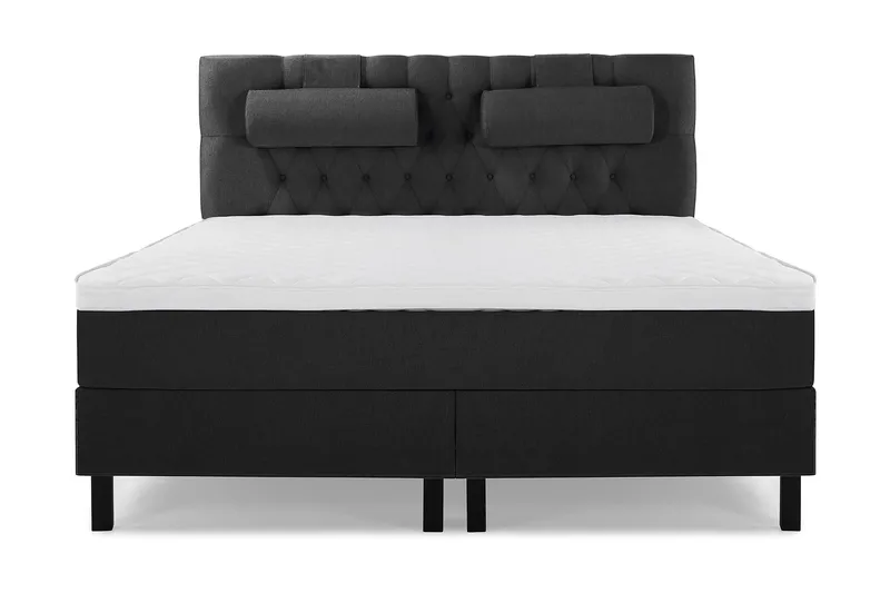 Lucky Komplett Sängpaket 160x200 Skum Diamant, Nackkudde Stor Svart/Grå