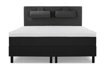 Lucky Slät Sänggavel 160 cm - Svart/Grå