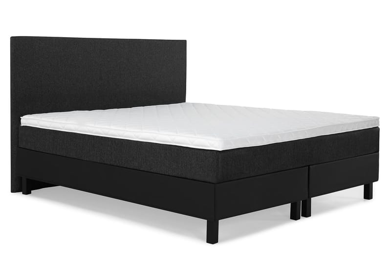 Lucky Komplett Sängpaket 160x200 Skum Slät - Svart/Grå/PU - Products - Möbler - Säng - Kontinentalsäng
