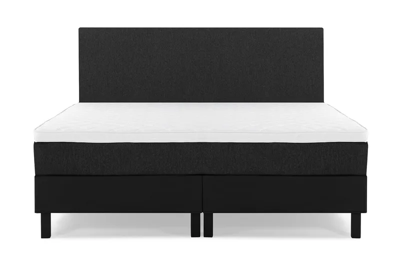 Lucky Komplett Sängpaket 160x200 Skum Slät, Svart/Grå/PU