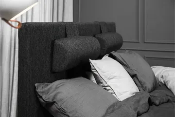 Lucky Komplett Sängpaket 160x200 Skum Slät - Svart/Grå/PU - Products - Möbler - Säng - Kontinentalsäng