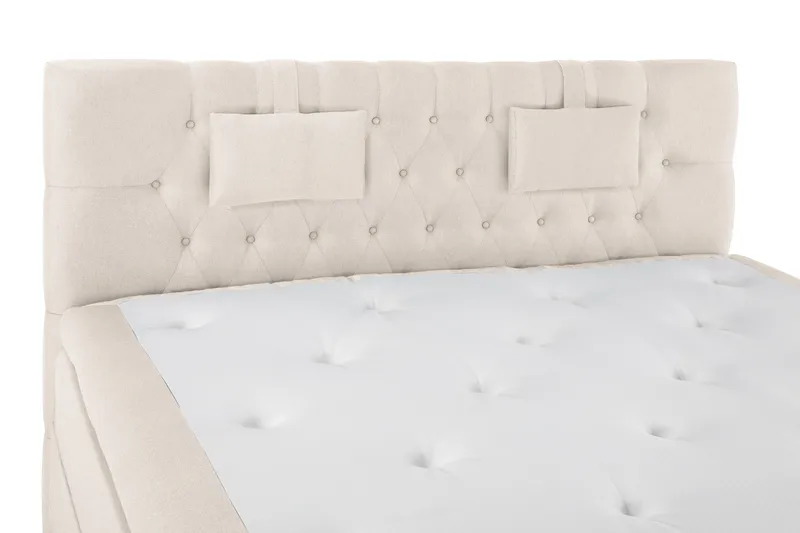 Lucky Komplett Sängpaket 160x200 Polyeter Diamant Sänggavel - Nackkudde Liten Beige - Products - Möbler - Säng - Kontinentalsäng
