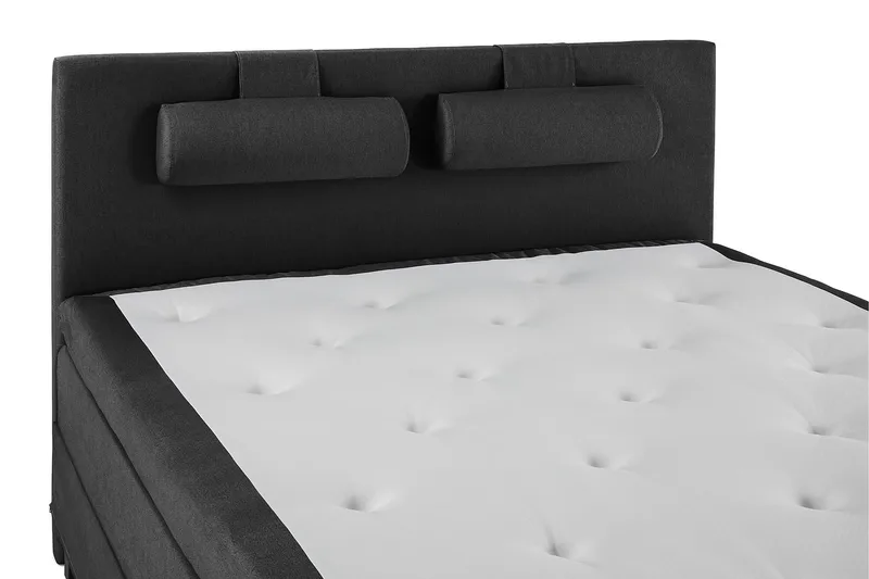 Lucky Komplett Sängpaket 180x200 Latex Slät Sänggavel - Nackkudde Stor Svart/Grå - Products - Möbler - Säng - Kontinentalsäng