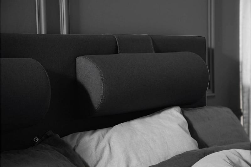 Lucky Komplett Sängpaket 180x200 Latex Slät Sänggavel - Nackkudde Stor Svart/Grå - Products - Möbler - Säng - Kontinentalsäng